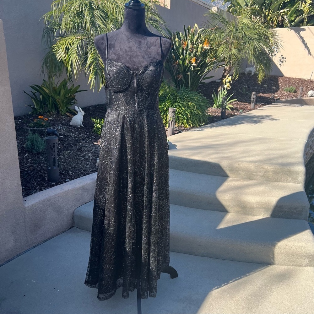 Windsor Black Lace Corset Dress Size 11 Cocktail Formal - Picture 3 of 17